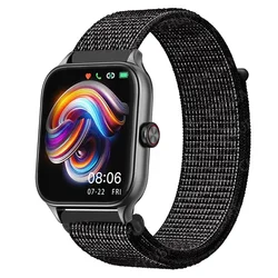 Nylon Loop Strap - Premium Adjustable Bracelet - 20mm watch band (21 reflective black)