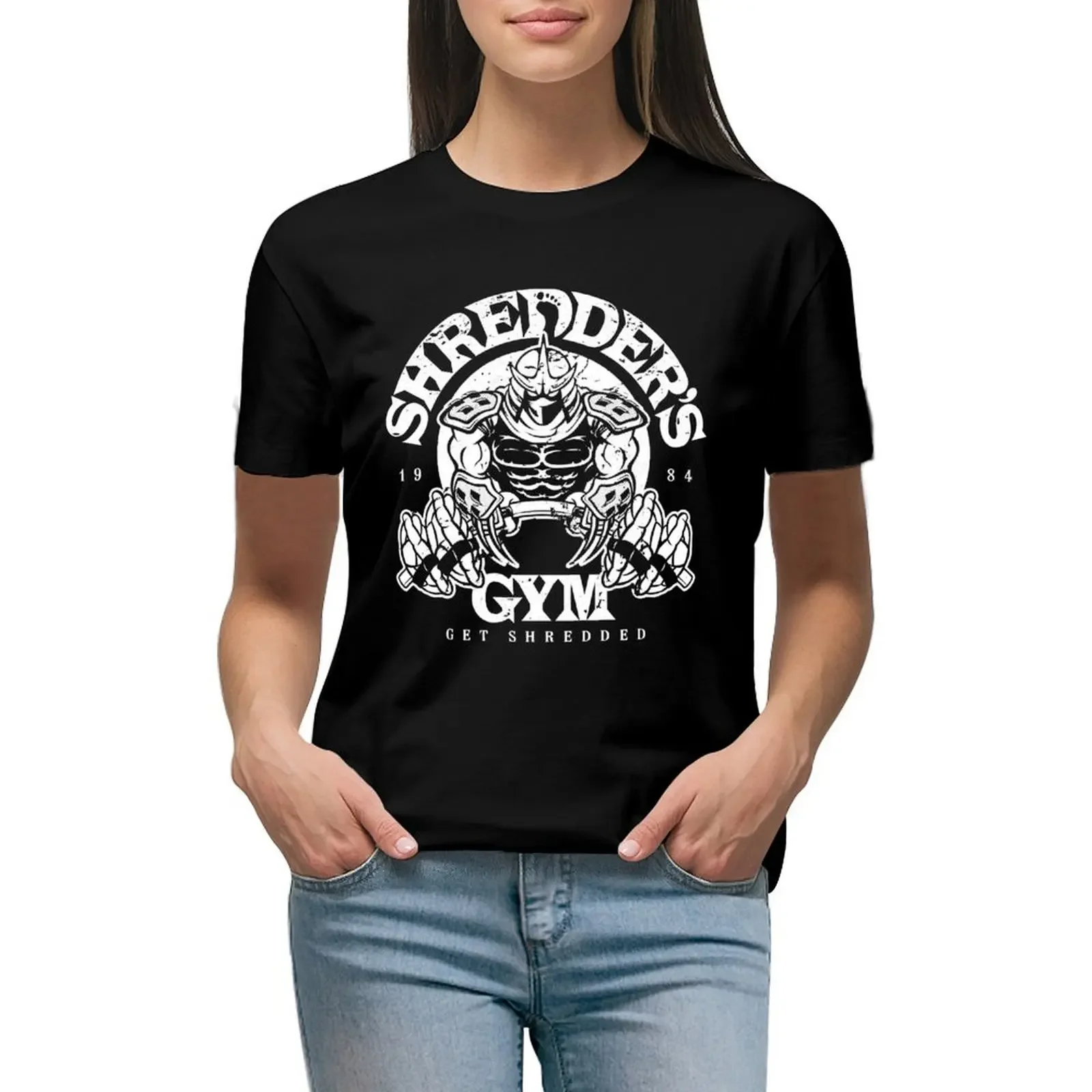 

Shredder's gym T-shirt kawaii clothes graphics cropped t shirts for Women