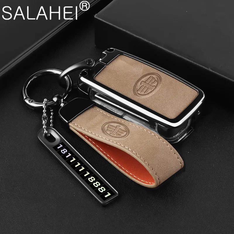 

Car Key Case Full Cover Keyless Protection Shell Holder For Jiefang J6P JH6 J6L J6M J7 J6 Fob New Suede Keychain Bag Accessories