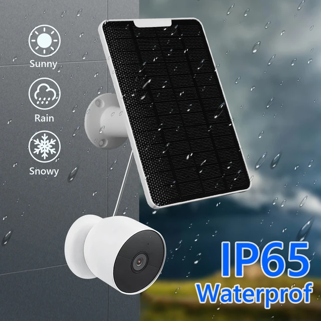 Solar Cells Charger IP65 Waterproof Monocrystalline Solar Panel with Rack and Screwdriver for Google Nest Camera Outdoor Indoor 5
