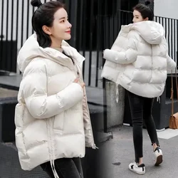 2024 New Women's Coats Parkas Winter Jacket Fashion Hooded Bread Service Jackets Thick Warm Cotton Padded Parka Female Outwear