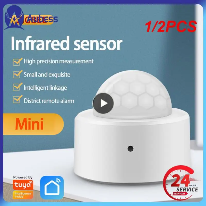 

1/2PCS Tuya 2 in 1 Zigbee Mini PIR Motion Detector +Bright Lux Light Passive Infrared Security Burglar Alarm Sensor