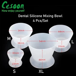 Silicone Dental Mixing Cups - Flexible & Autoclavable Teeth Whitening Tools (Set of 4) (4pcs)