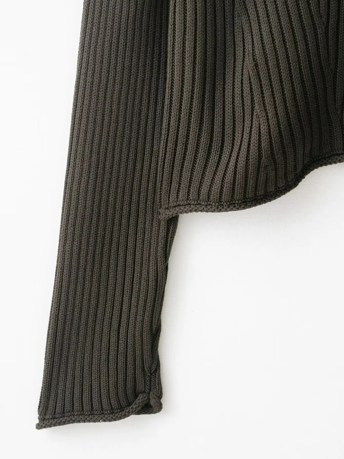 2025 Autumn Knitted Cardigan Woman Ribbed Collar Long Sleeved Slim Fit Sweaters Ladies Green Cardigans For Women Knitwears Coat