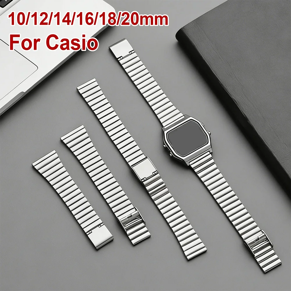 Stainless Steel Watch Band - Elegant Metal Strap in Multiple Sizes