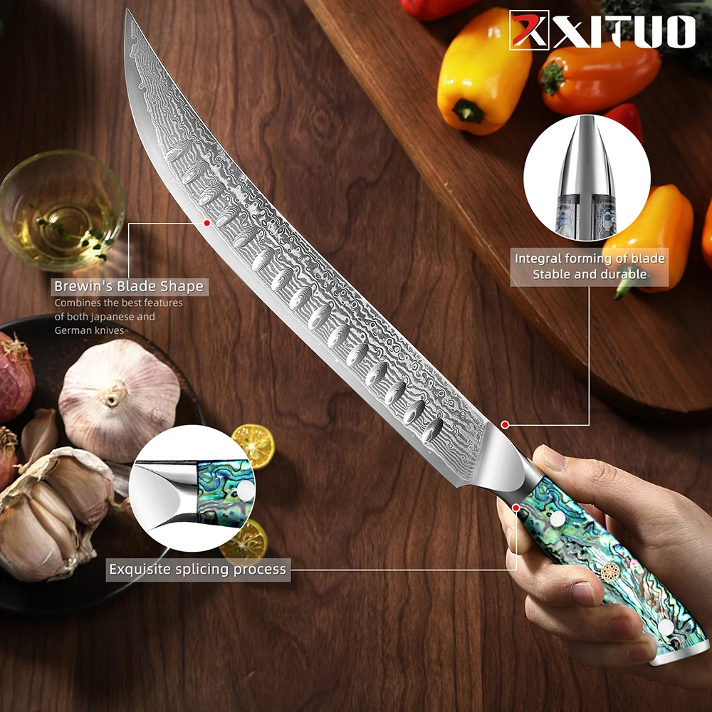 Butcher Knife 10inch Japanese Vg10 Damascus Super Steel