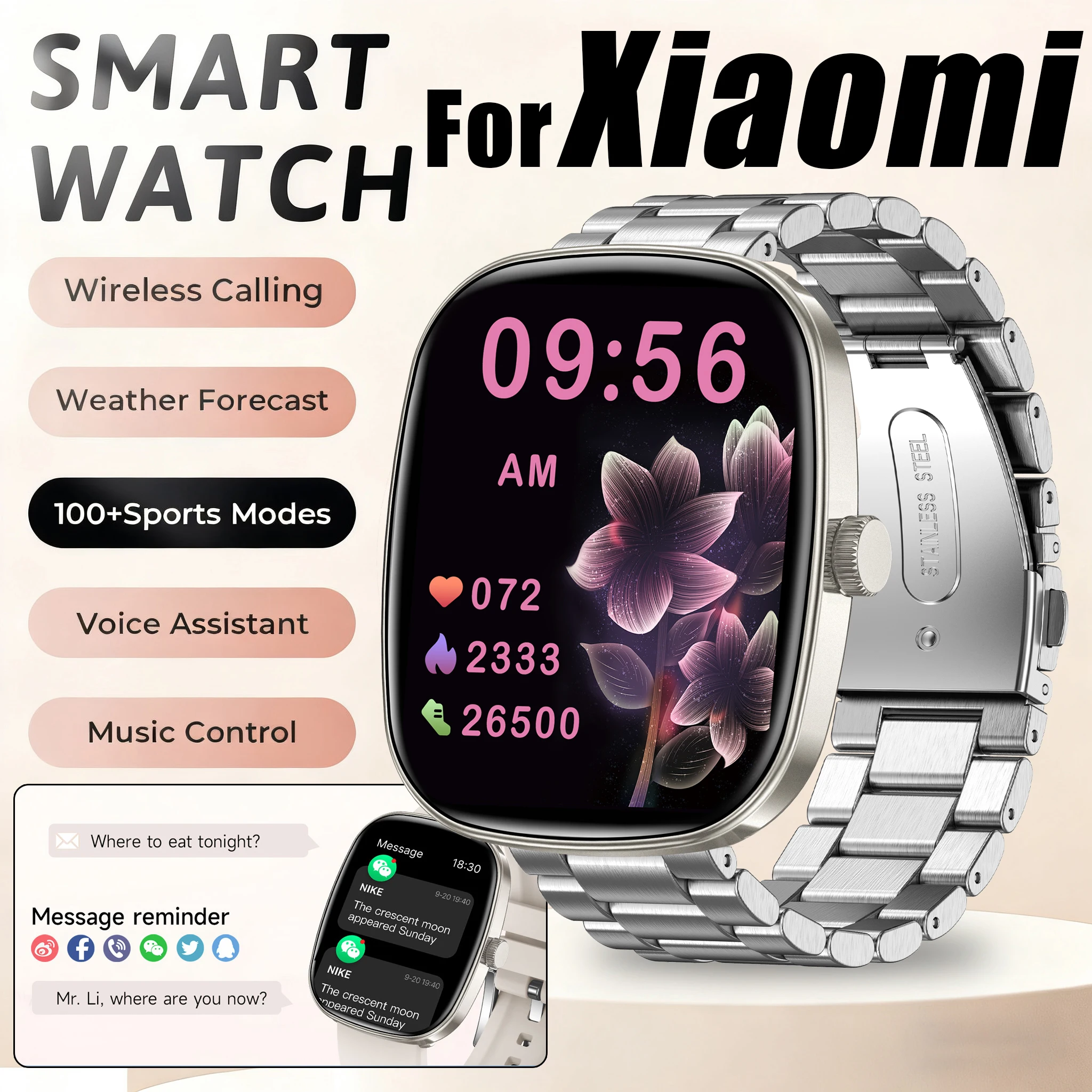 2026 New Hot Fashion Women Watch Ultra SmartWatch 1.83"HD AMOLED Full Touch Screen Call Health Sport Smart watch For Android IOS 1