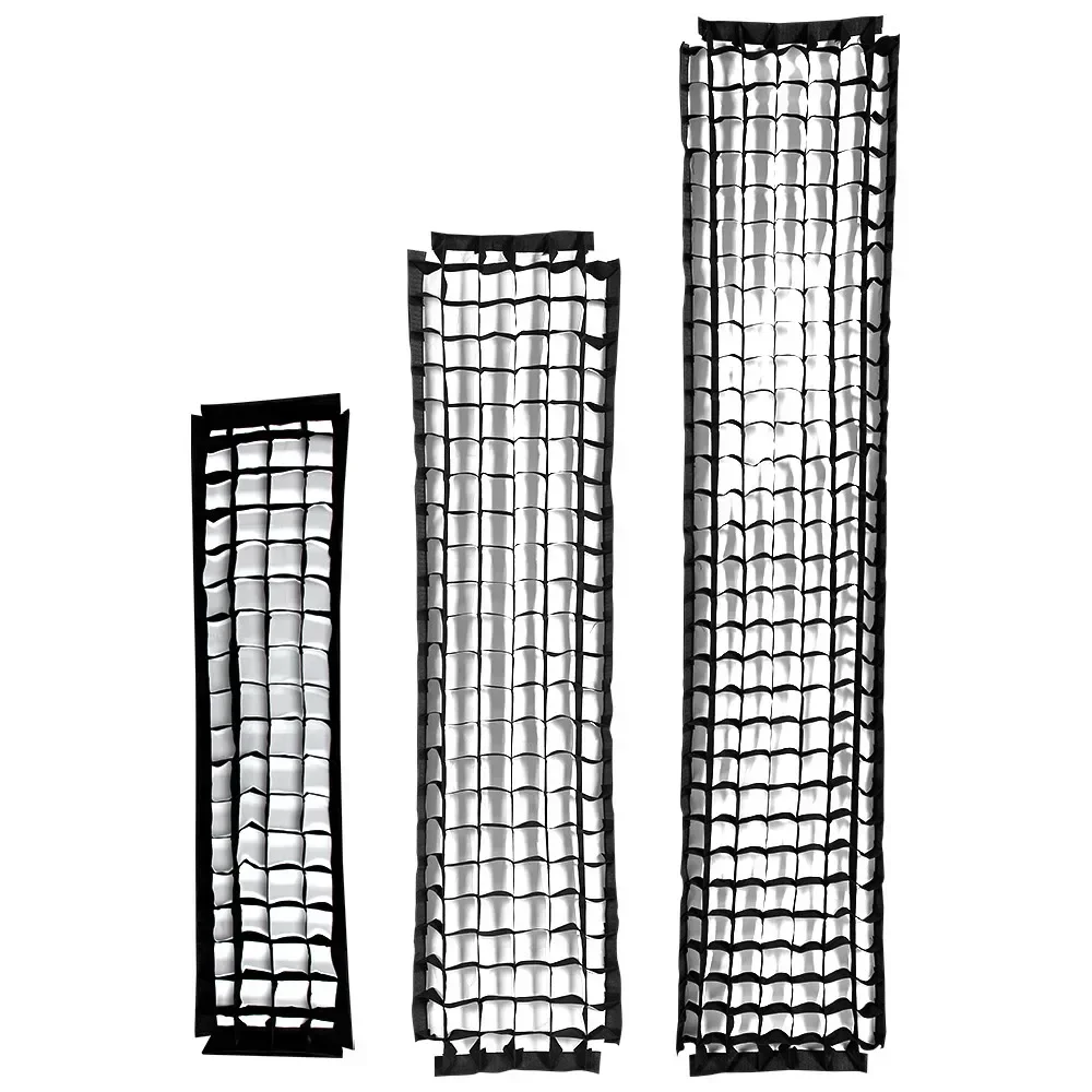 Photography Softbox Bowens Mount Softbox Portable Softbox 22x90cm 9"x 35" 30x120cm 12"x47" 35x160cm 14"x63" Rectangle Strip Softbox Honeycomb Grid (Does not include softbox)