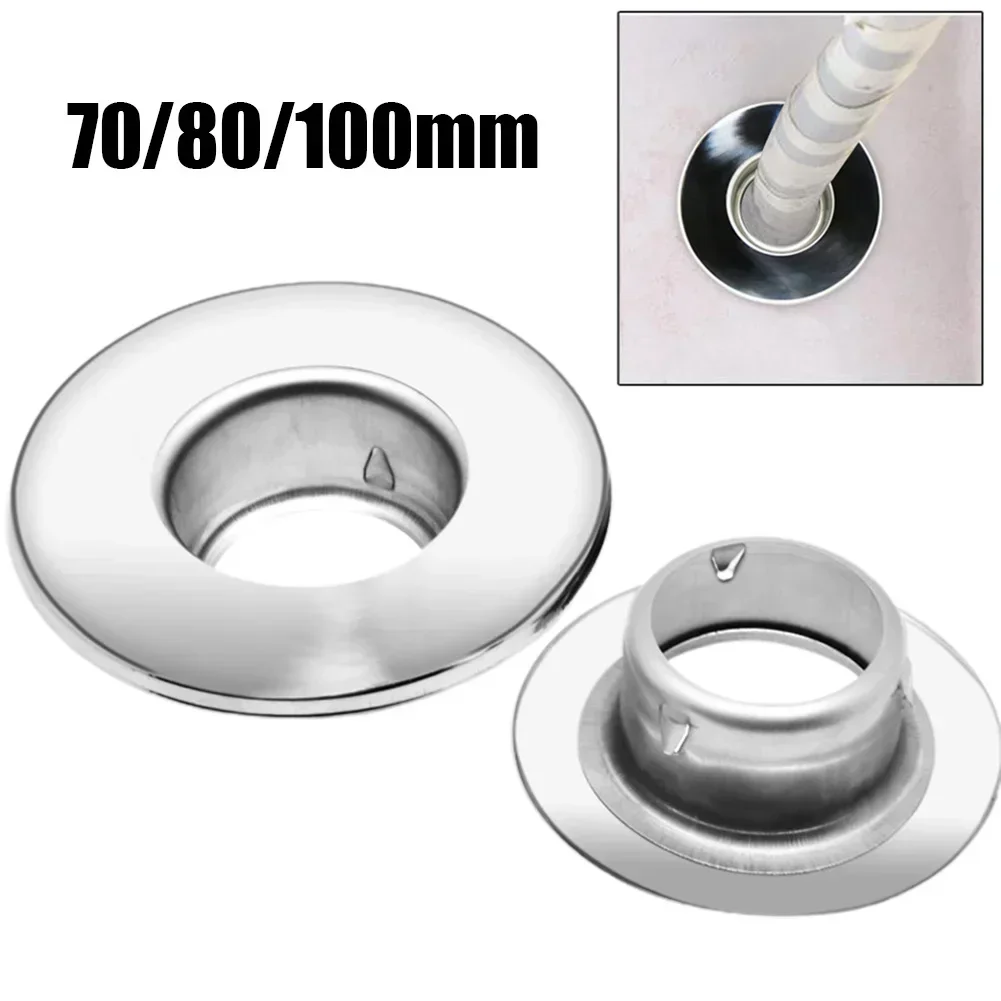 70/80/100mm Round Pipe Flange Seat Tube Stainless Steel Air Ventilation Hose Cover Connector Air Vent System Hardware