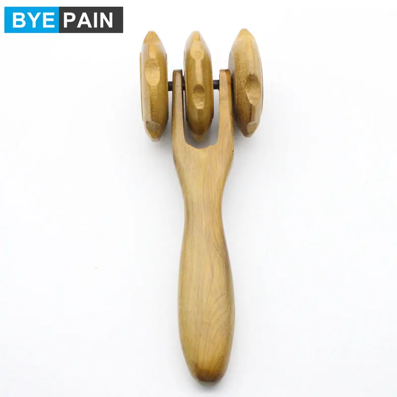 Body massager Wood slimming tool Thin leg waist natural material massage roller Hand push beauty care wheel massage instrument 4 packs 3 inch medical device beauty instrument silent tpr caster display hand push double piece wheel ventilator caster