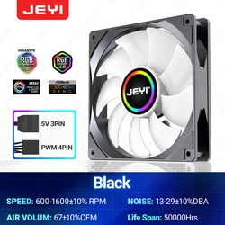 Enhanced ARGB Ultra Silent Cooling Fan with PWM Control (Clear)