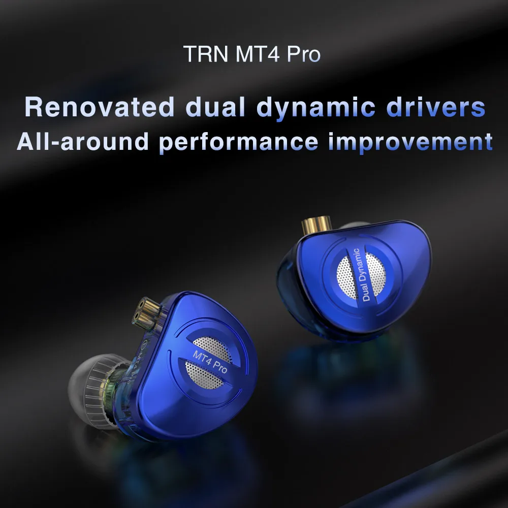 TRN MT4 PRO 2DD In Ear Earphone Bass Type C Dual Dynamic HiFi Running Noise Canceling Headset Headphone In Ear Monitors