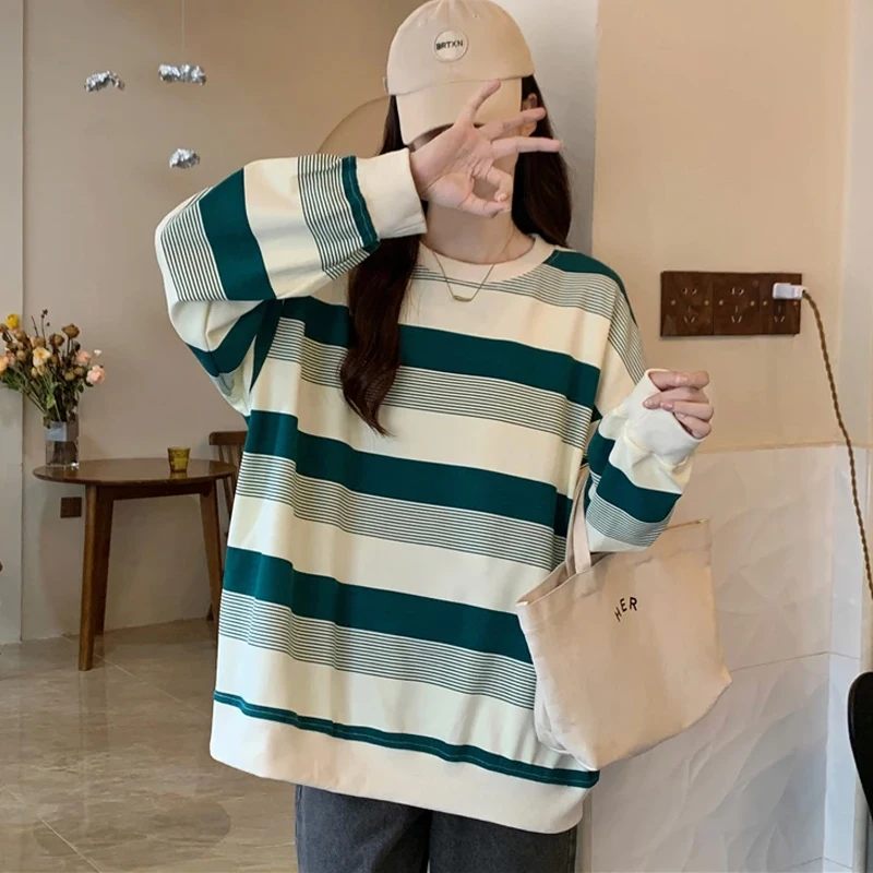 

korean hoodies women harajuku stripe thin Sweatshirt Long Sleeve oversized hoodie pink Streetwear goth y2k Tops female clothing