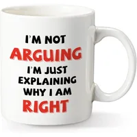 Funny Coffee Mug I'm Not Arguing I'm Just Explaining Why I Am Right Gag Coffee Mug Gift for Mother Father Children Friends 1