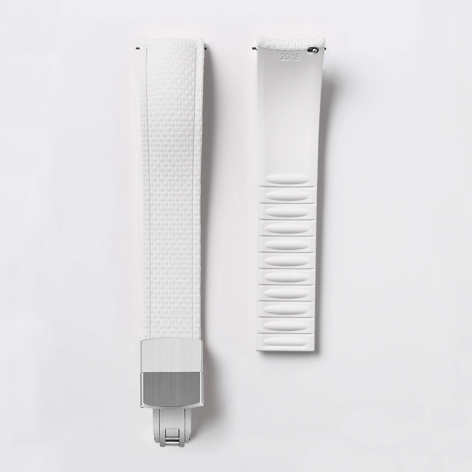 Universal Fluoro Rubber Quick Release Watch Band - Customizable Cut-to-Size Strap