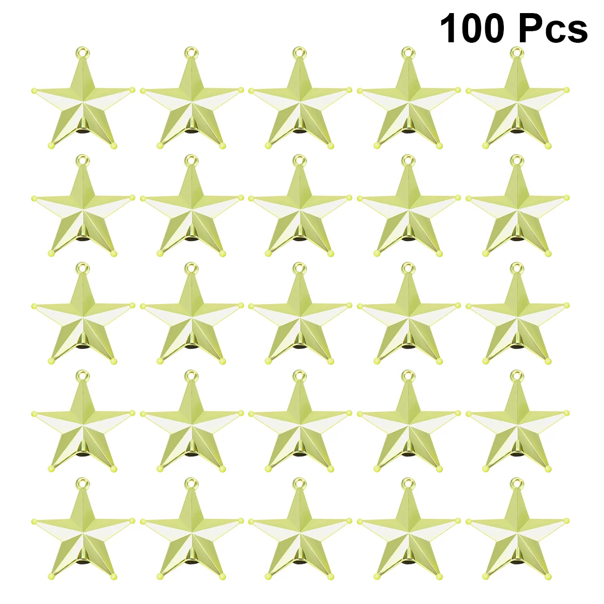 

100pcs 2cm Golden Mini Stereoscopic Star Christmas Tree Decorative Pentagram DIY Accessary