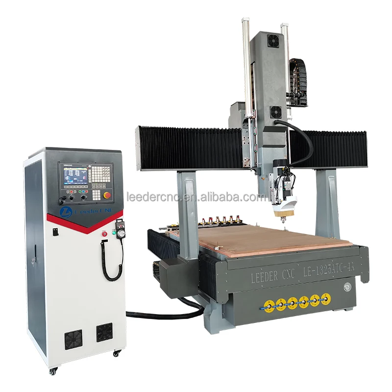 Leeder quality Nesting Wood pircture cabinet doors carving cutting grooving router machine 1325 4 axis price |