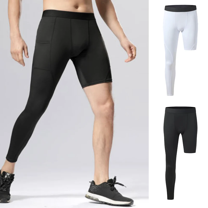 Men Training Exercise Trousers Compression Gym Running Tights Crossfit Sport Cropped Leggings Fitness Basketball Football Pants