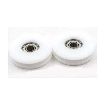 2 PCS 8x50x12mm U Groove Nylon Ball Bearing Guide Pulley Wheels Roller Pulleys for Lifting for 8mm Rope, 608zz Bearing