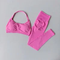 Seamless Yoga Suit Women's Beauty Back Sports Bra Lingerie Peach Buttocks Fitness High Waist Legigngs Gym Yoga Suit Pilates Set - Image 3
