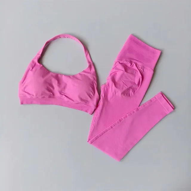 61252-0eead4.jpg Seamless Yoga Suit Women's Beauty Back Sports Bra Lingerie Peach Buttocks Fitness High Waist Legigngs Gym Yoga Suit Pilates Set