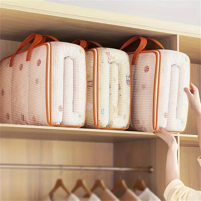 Packaging Bag New Fashion PVC Moving Household Transparent Organization Multifunction Large Capacity Quilt Clothing Storage Bags 4