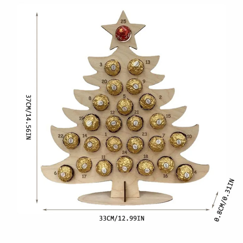 Wooden Chocolate Display Rack Christmas Party Chocolate Rack 24 Days Advent Calendar Creative Wedding Party Candy Rack Supplies