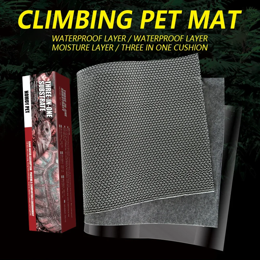 Nomoypet 60*40cm Reptile Box Bottom Pad Waterproof Moisturizing Breeding Box Mat 3-in-1 Substrate Tortoise Terrarium Liner