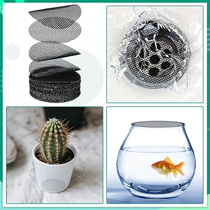 Flower Pot Hole Mesh Pad Round Drainage Hole Screens Prevent Soil Loss Anti Plant Drainage Screens Gasket 50pcs flowerpot gasket pot drain pad flower pot flower pot mesh pad plant pot plant drainage gasket