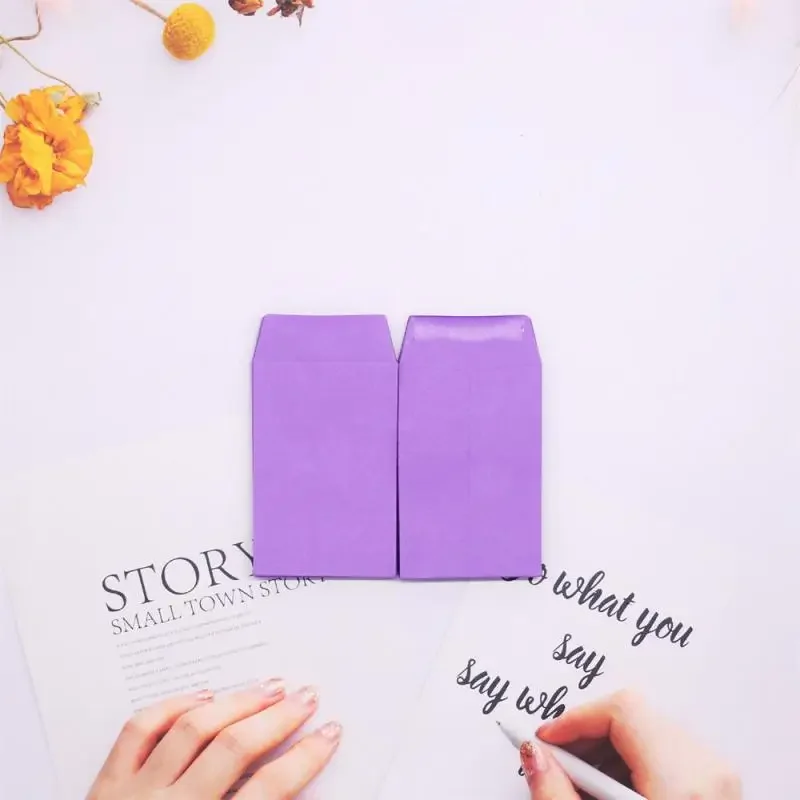 1pcs Blank Small Envelope Mini Color Empty Envelope Card Packaging Cash Deposit Mixed Invitation Card