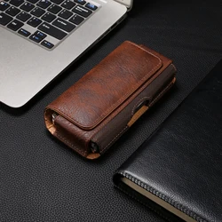 Leather Belt Clip Waist Bag and Holster Pouch for Vivo X Fold3 Pro (Brown)