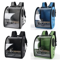 Parrot Backpack Carriers Bag Pet Bird Bubble Backpack Transparent Travel Cage with Stand Perch Cup for Travel Hiking Use 2