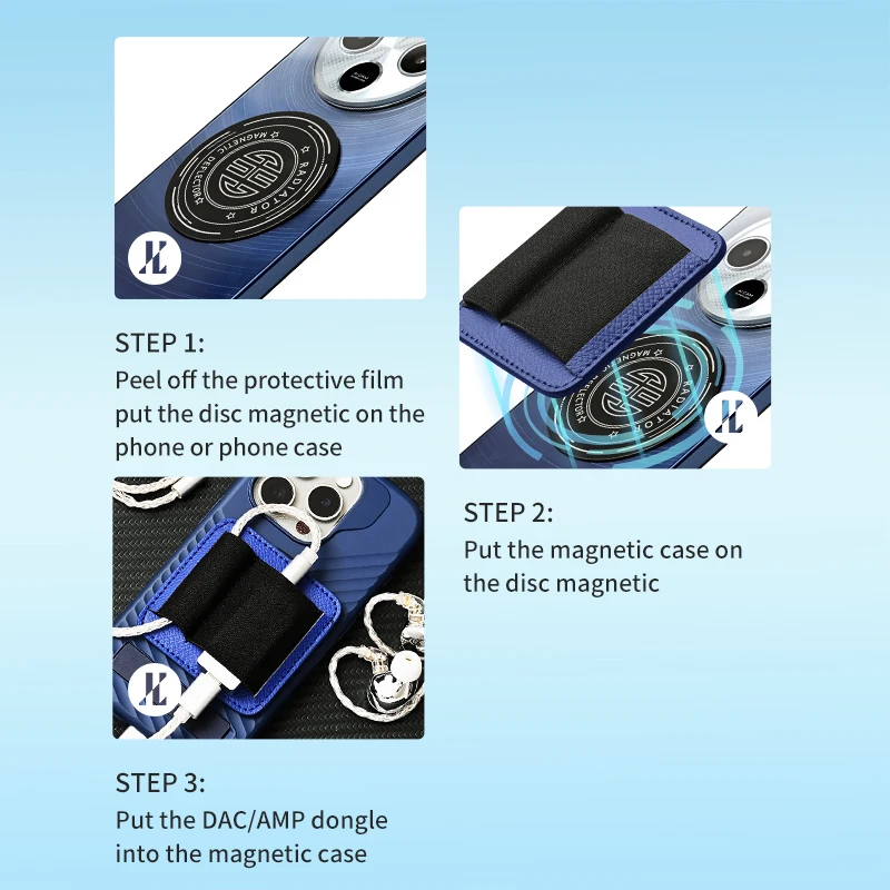 Magnetic Leather Phone Case with Elastic Card Holder and Clip
