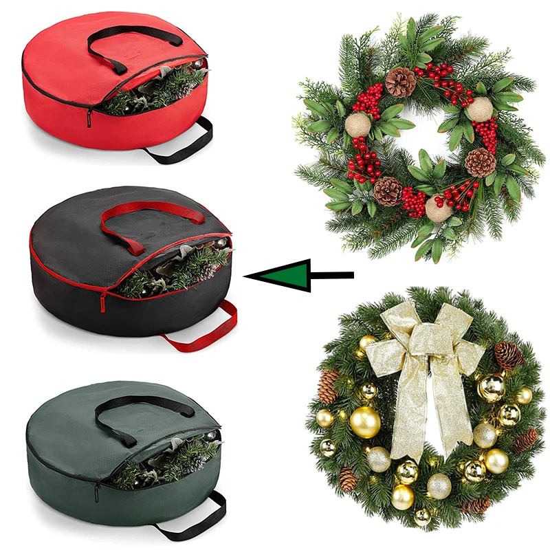 Christmas tree storage bag Durable Christmas tree waterproof dust insects and damp with zipper strap handle red