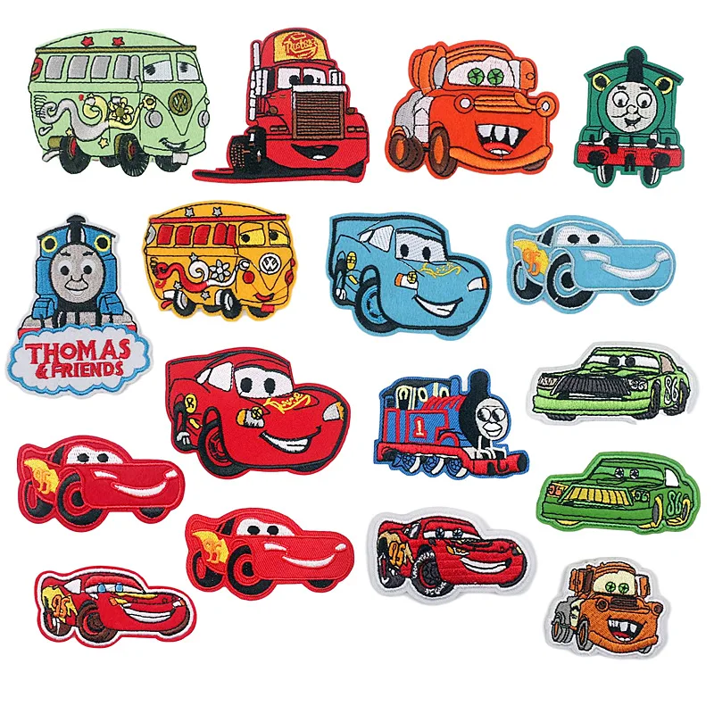 

17pcs Disney Cars Cartoon Animation Embroidered Clothes Stickers Ironing Clothing Fusible Patches Iron Patch Sewes Decor Patches