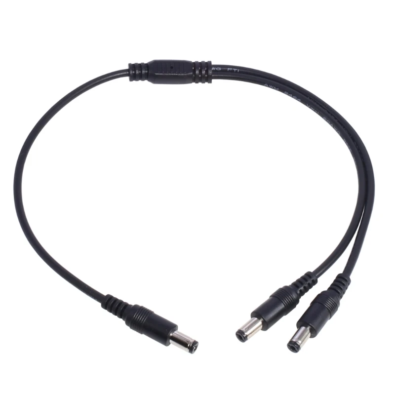 

Power Supply 1 to 2 Male 5.5x2.1mm Camera Cable Barrel Plug Y Splitter