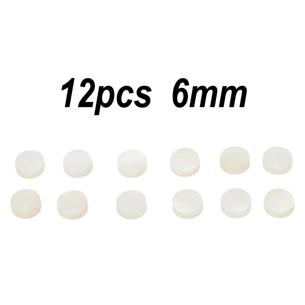 

12pc Mother Of Pearl Guitar Bass Luthier Dots Fretboard Tone Points Inlay Fret Side Marker 6MM White GuitarJewellery Making Part