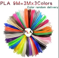 Vibrant 3D Pen Filament Set - 12 Color PLA Refills for Creative Stereoscopic Art (3ColorsX3M total 9M)