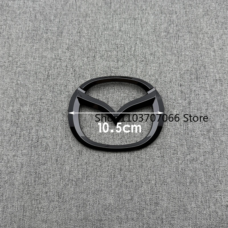 마쓰다 2 마쓰다2용 자동차 앞 트렁크 브라이트 블랙 엠블럼 3D 바디 교체 스티커 리어 테일 개조 장식 로고 후드 배지