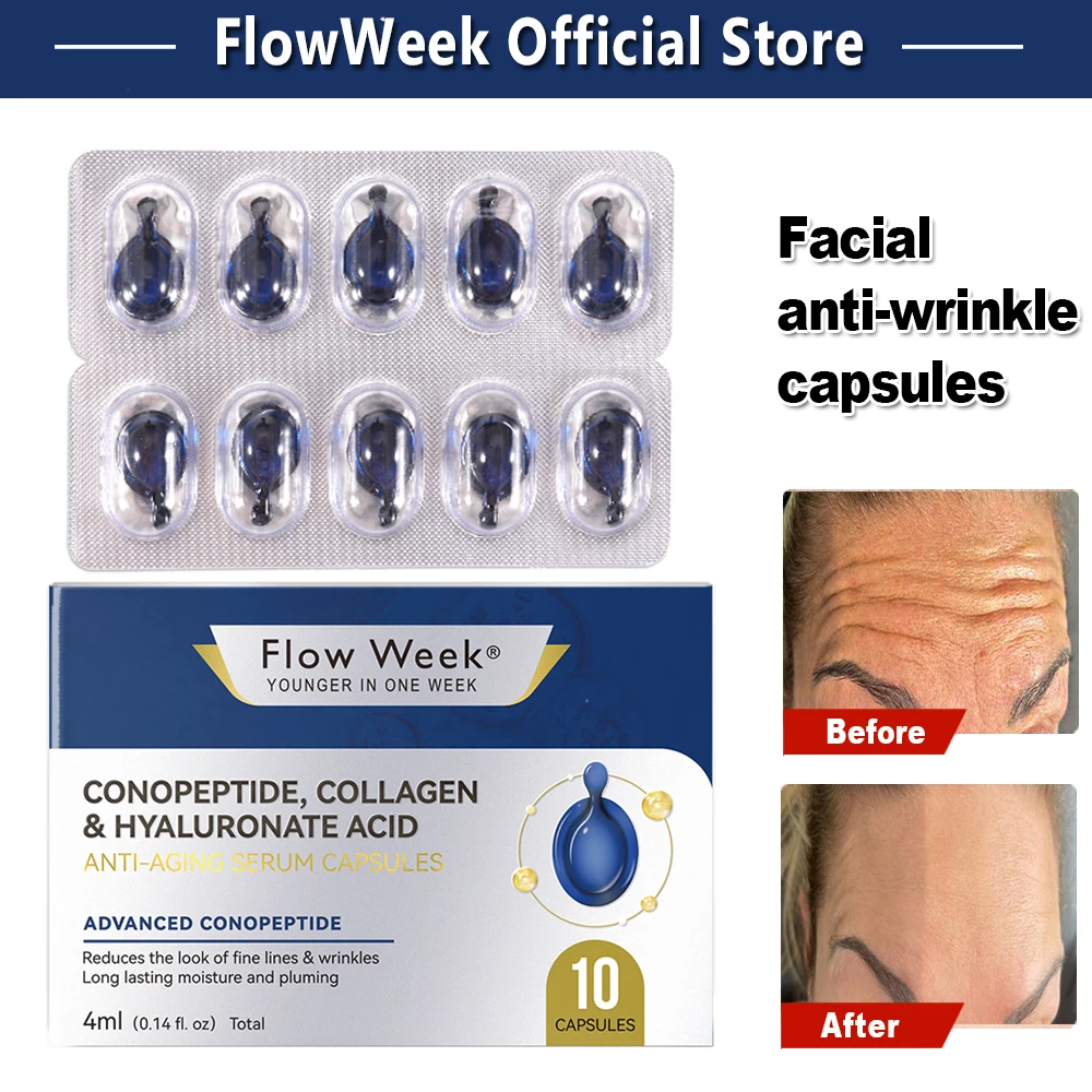 

FlowWeek Remove Wrinkles, Collagen Essence, Anti Aging, Facial Lifting Firming Cream, Fade Eye Wrinkle，Dark Spot Removal Serum