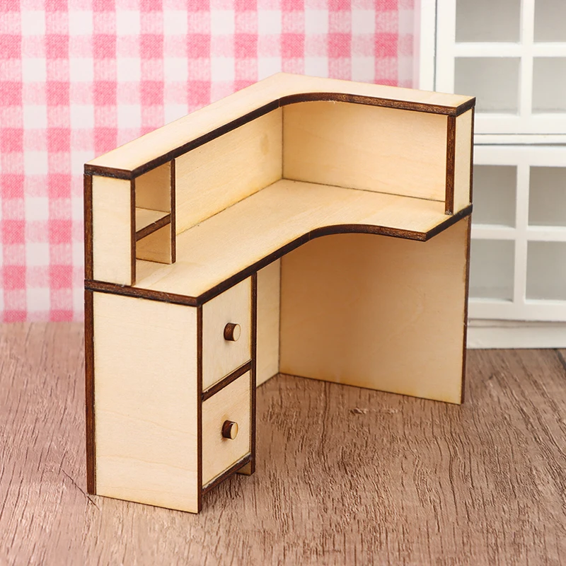 

1pc Dollhouse Miniature Table Checkout Counter Shopping Mall Supermarket Model Decor Toy Doll House Accessories