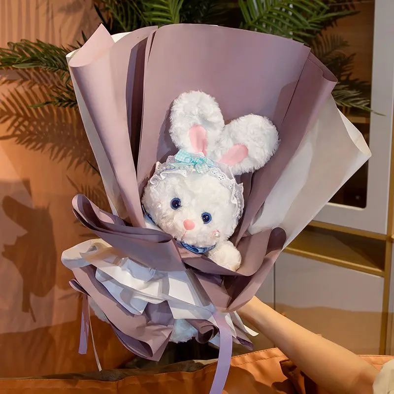 

Цветочная серия жемчужный кролик плюшевый цветочный букет Выпускной Детский День Святого Валентина День рождения рождественские подарки