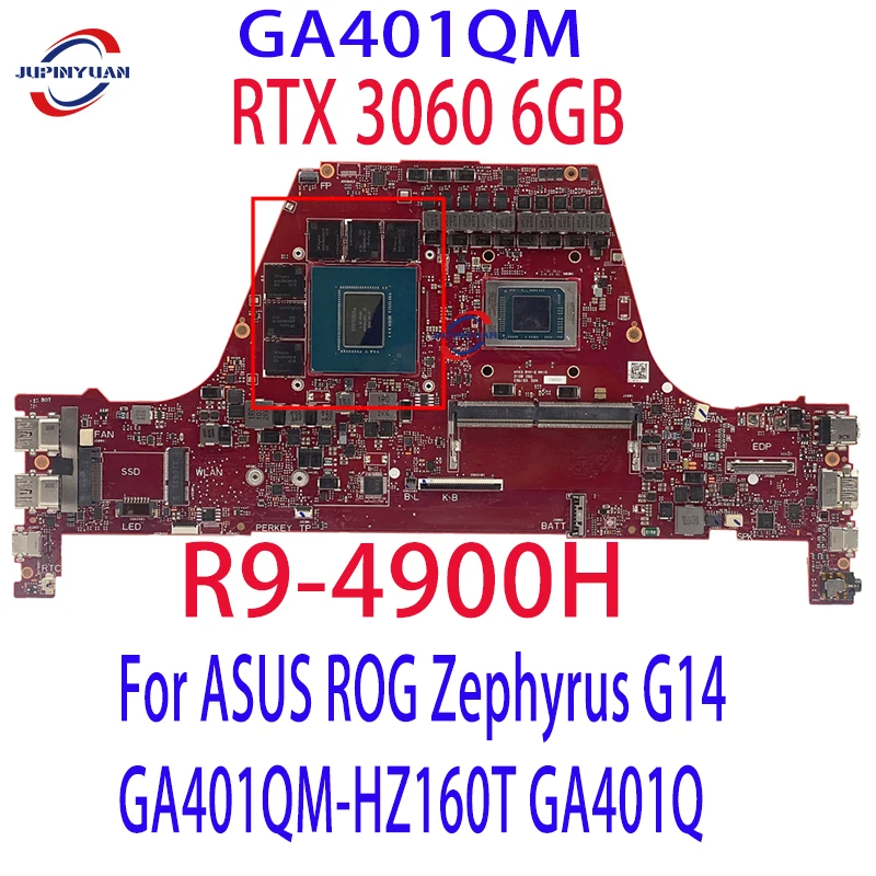 Scheda Madre Ga401Qm Per Scheda Madre Portatile Asus Rog Zephyrus G14 Ga401Qm-Hz160T Ga401Q Con Scheda Madre R9-4900H Rtx 3060