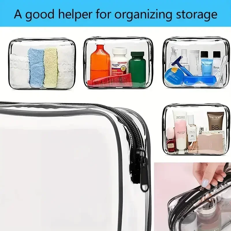 Transparent Makeup Bag PVC Zipper Cosmetic Storage Toiletry Wash For Women