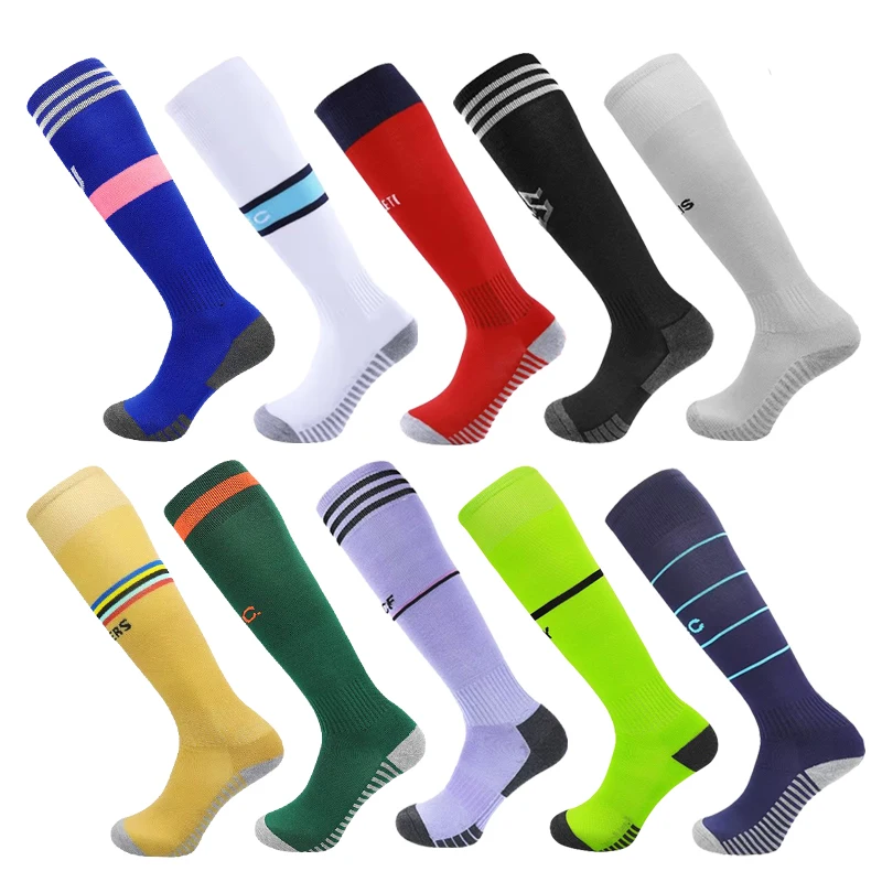 

Soccer European Club Socks 22/23 Season For Adults Kids Thickening Towel Bottom Knee High Football Training Match Sport Stocking