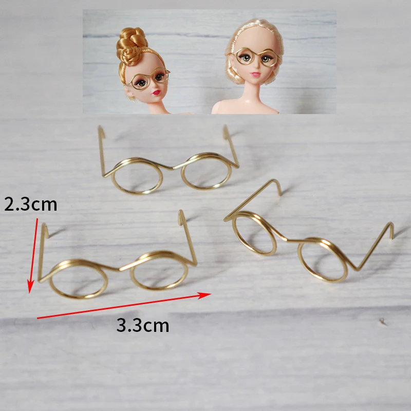 5pcs Cute Round Doll Glasses Frame for Bjd Fashion Plush Toy Glasses Dolls DIY Accessories Dress Up Toys for Girls 5