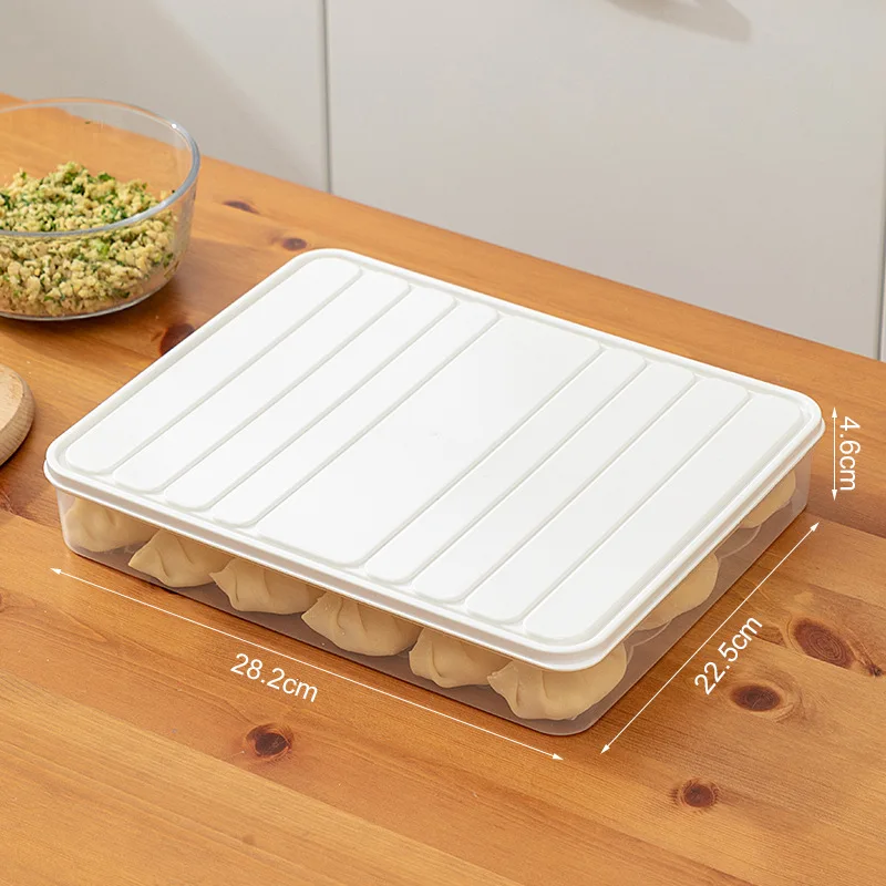 1Pc 주방 사각형 냉장고 보관함 가정용 플라스틱 식품 밀봉 냉동 만두 야채 보관함 식품 저장 용기