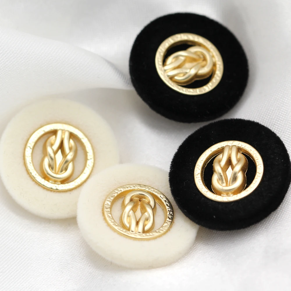 Flocking Buttons HENGC-Round-Flocking-Metal-Shank-Decorative-Buttons-For-Clothes-Vintage ...