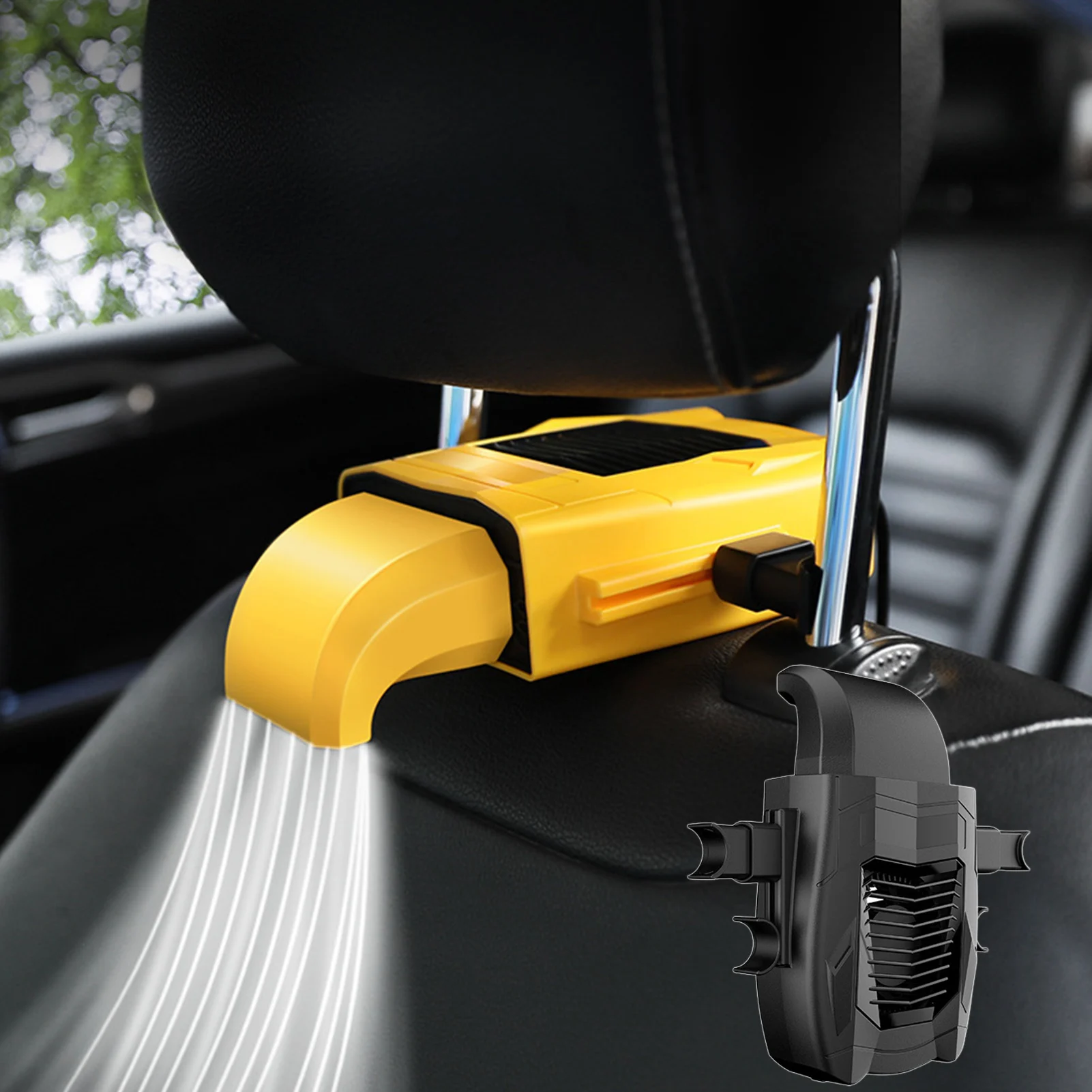 

5V USB Rechargeable Rear Seat Fan Portable Car Seat Fan 3 Speed Adjustable Car Seat Back Cooling Fan Air Fan for Vehicles