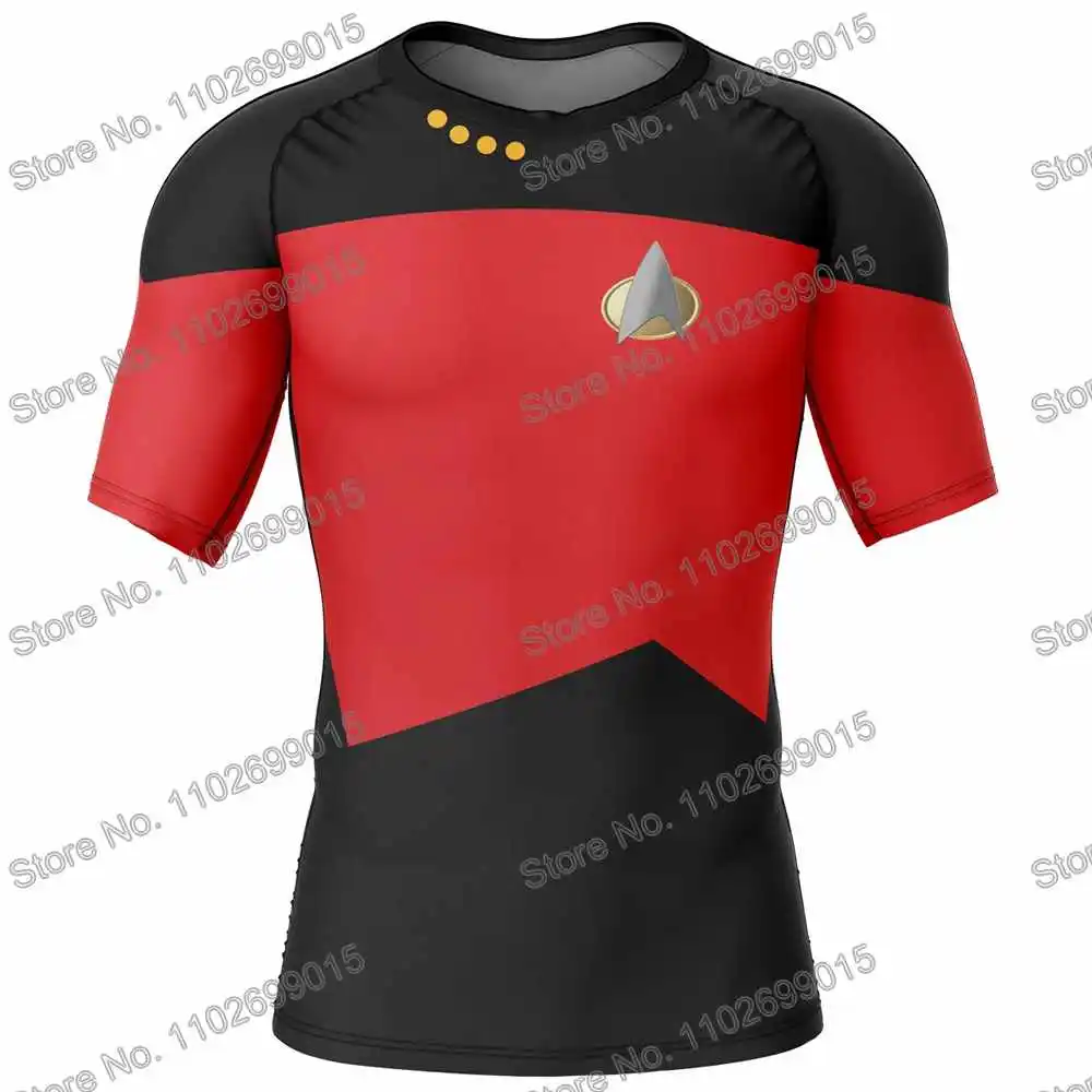 Interstellar Travel Surfing Clothing Swimsuit Men Rash Guard Short Sleeve UV Protection Diving Swimwear Summer Beach Tights Tops